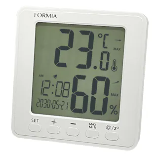 フォルミア 温湿度計付 デジタル置き時計 HO-004