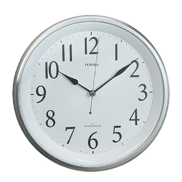 光センサー式自動点灯 電波掛け時計 HWC-029RC-SV
