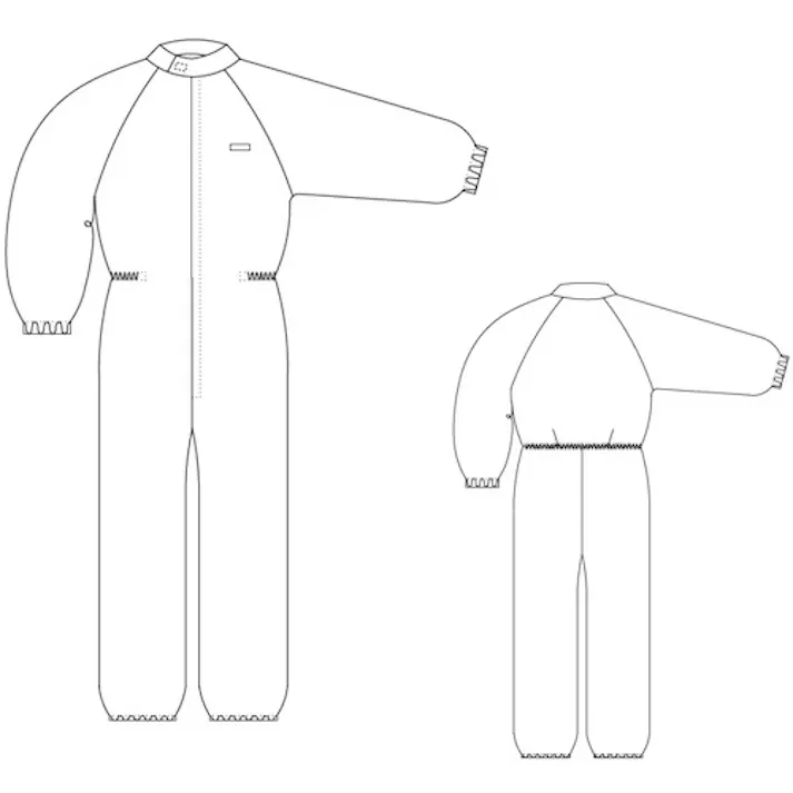 【CAINZ-DASH】ゴールドウイン クリーンルーム用ウェア フロントファスナーワンピース ホワイト M PP1410-W-M【別送品】