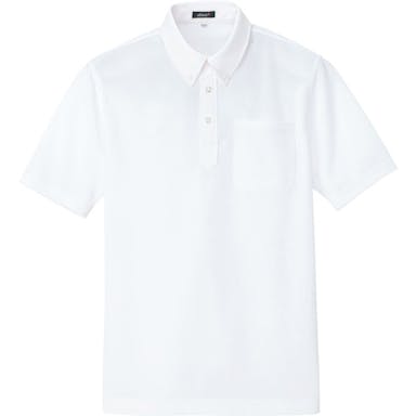 【CAINZ-DASH】アイトス ボタンダウン半袖ポロシャツ　ホワイト　Ｓ 10599-001-S【別送品】