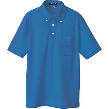 【CAINZ-DASH】アイトス ボタンダウン半袖ポロシャツ　ブルー　ＬＬ 10599-006-LL【別送品】