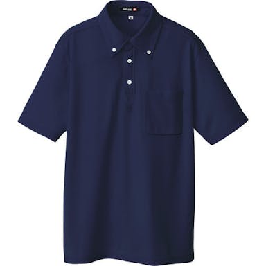 【CAINZ-DASH】アイトス ボタンダウン半袖ポロシャツ　ネイビー　Ｌ 10599-008-L【別送品】