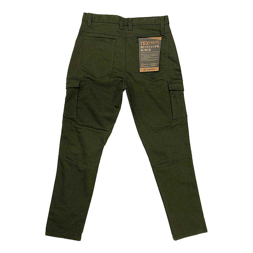 TULTEX ストレッチ カーゴパンツ カーキ ウエスト79cm 22140