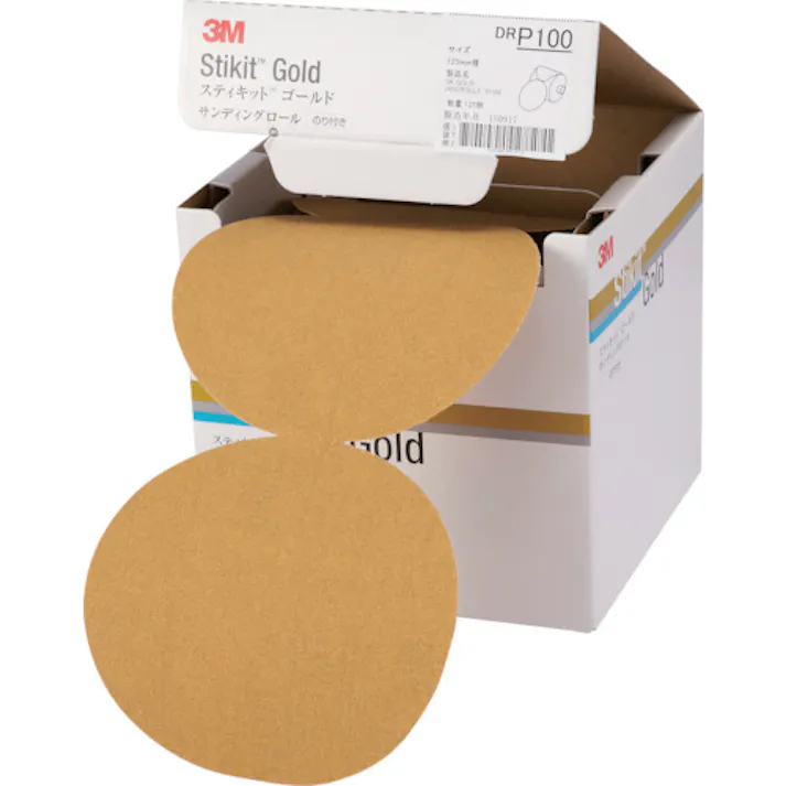 【CAINZ-DASH】スリーエム ジャパン研磨材製品事業部 スティキット ゴールドディスクロール 穴なし #100 125mm径 DR 100 GOL【別送品】