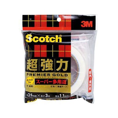 3M スコッチ 超強力両面テープ プレミアゴールド スーパー多用途 SPS-25 幅25mm×長さ3m 厚み1.1mm