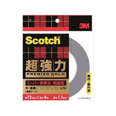 3M スコッチ 超強力両面テープ プレミアゴールド スーパー多用途 SPR-12 幅12mm×長さ4m 厚み1.1mm(販売終了)