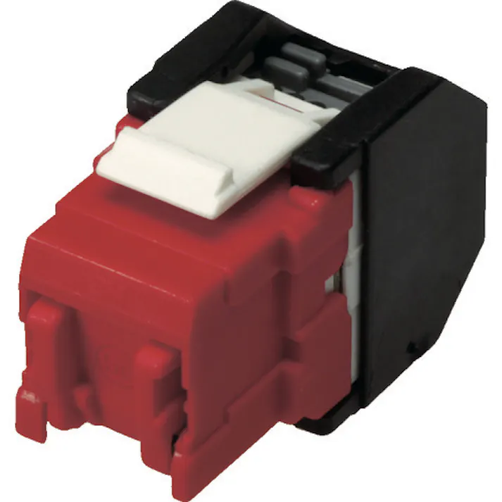 【CAINZ-DASH】コーニングインターナショナル RJ45モジュラージャック ツールレスタイプ Cat5e 赤 VOL-OCK5E-U-R【別送品】