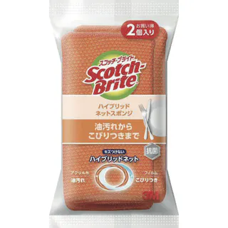 【CAINZ-DASH】スリーエム ジャパンコンシューマーマーケット販売本部 スコッチ・ブライト ハイブリッドネットスポンジ オレンジ(2個入) HBNT-75E 2PM【別送品】
