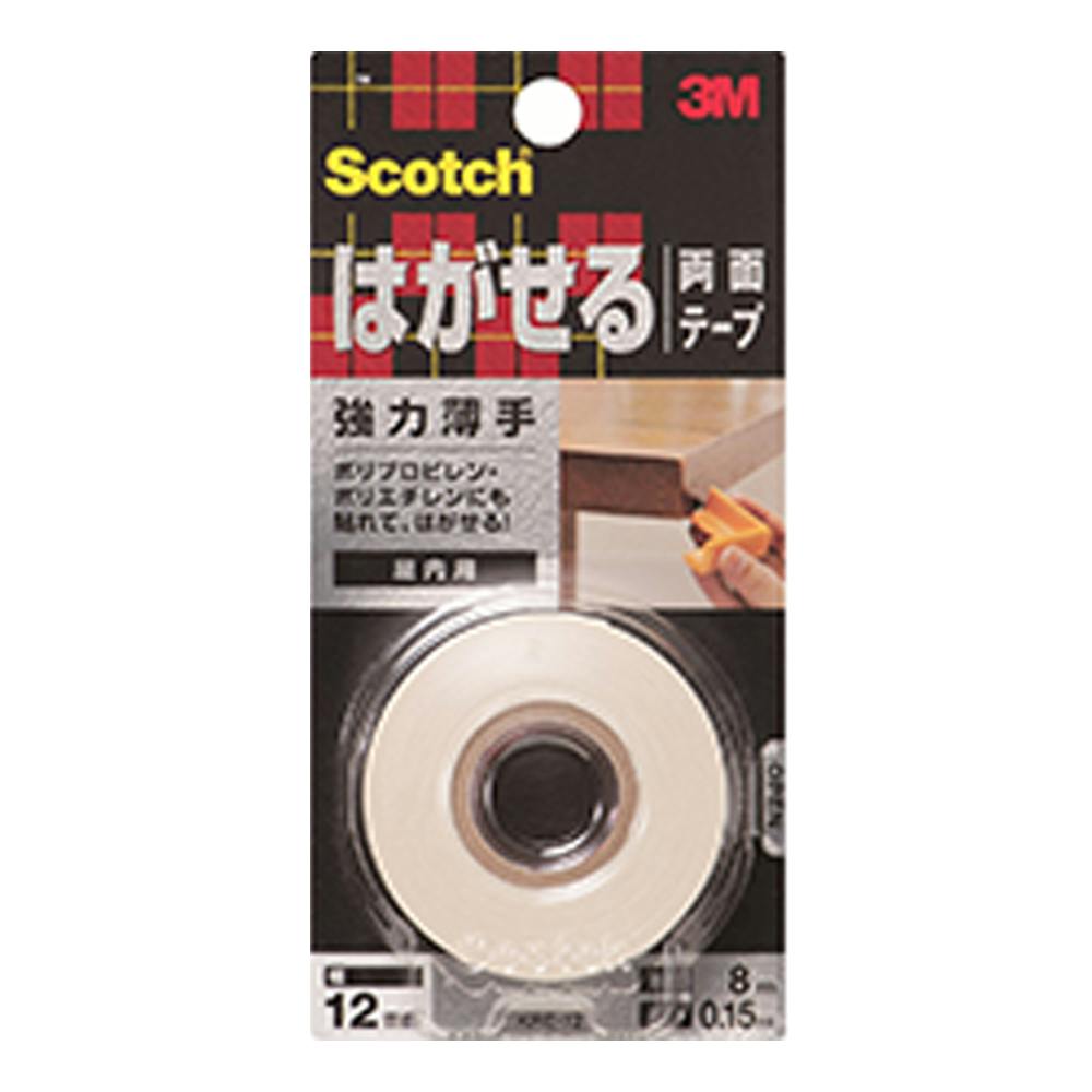 3M スコッチ はがせる両面テープ 強力薄手 屋内用 KRE-12 幅12mm×長さ8m×厚み0.15mm 作業用両面テープ 3M スコッチ はがせる両面テープ 強力薄手 屋内用 KRE-12 幅12mm×長さ8m×厚み0.15mm 作業用両面テープ