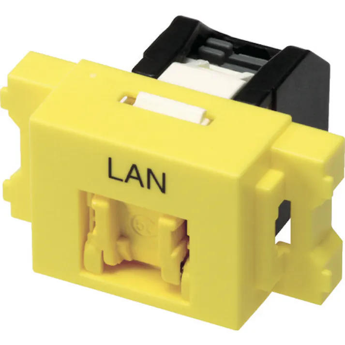 【CAINZ-DASH】コーニングインターナショナル Cat5e RJ45モジュラージャック+JISプレート用アダプタセット VOL-5OCBZL-YEL【別送品】