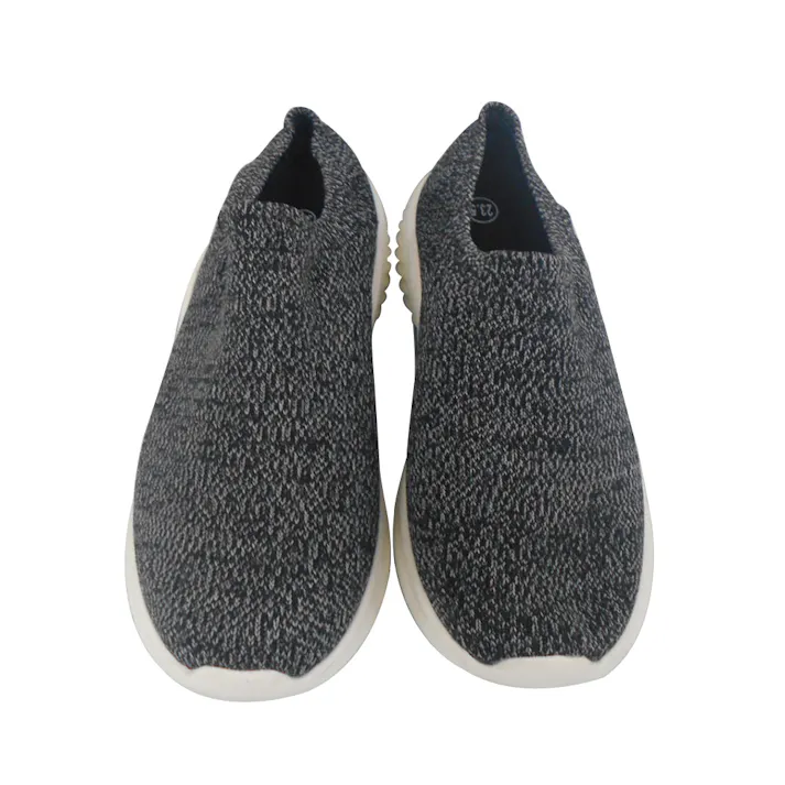 紳士レースレスニットスニーカー グレー 28cm