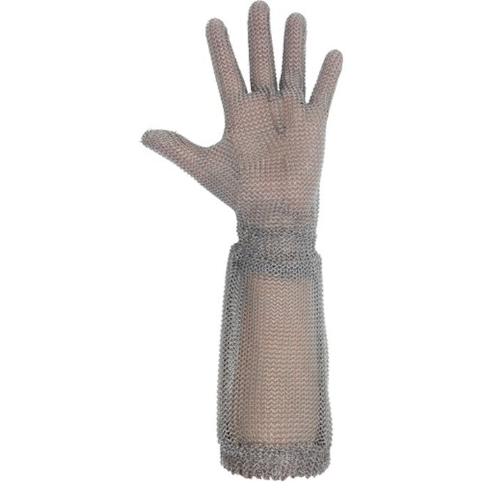 【CAINZ-DASH】ミドリ安全 ステンレス製　耐切創クサリ手袋　５本指　ロングタイプ　ＷＩＬＣＯ－５５０　Ｓサイズ　１枚 WILCO-550-S【別送品】