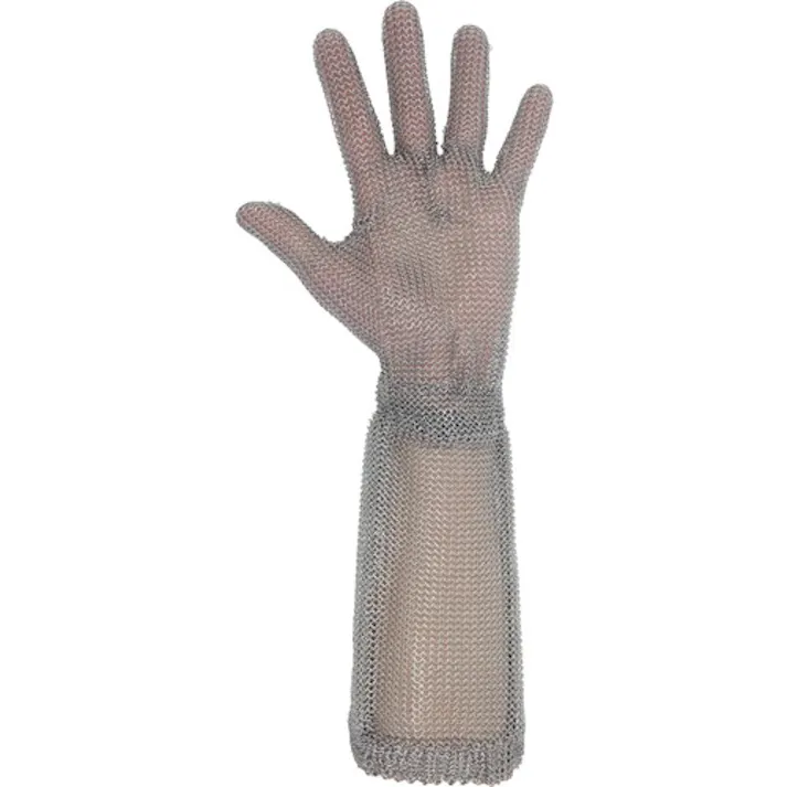 【CAINZ-DASH】ミドリ安全 ステンレス製 耐切創クサリ手袋 5本指 ロングタイプ WILCO-550 Mサイズ 1枚 WILCO-550-M【別送品】