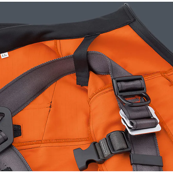 【CAINZ-DASH】ミドリ安全 ベルデクセル ハーネス対応 ストレッチ防寒ジャンパー VE2017 上 ネイビー LL VE2017-UE-LL【別送品】