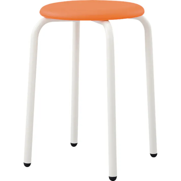 【CAINZ-DASH】アイリスチトセ 丸スツール CRS-42P オレンジ CRS-42P-OG【別送品】