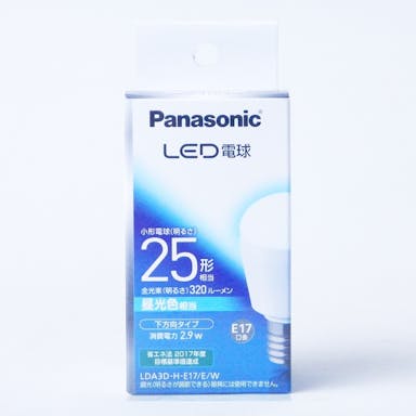 パナソニック LED電球 小形電球 下方向タイプ 2.9W 2個入(昼光色相当) LDA3DHE17(販売終了)