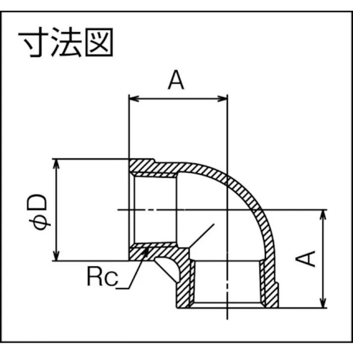 【CAINZ-DASH】フローバル ねじ込み管継手 エルボ(ステンレス14A) 04115404 呼び径(A)15/呼び径(B)1/2 VL-S14-04【別送品】