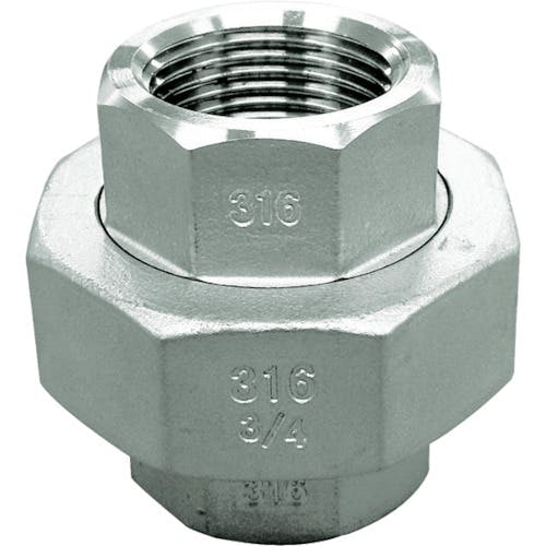 フローバル ねじ込み管継手 ユニオン(ステンレス14A) 04115806 呼び径(A)25/呼び径(B)1 VU-S14-08 ねじ込み管継手(ユニオン) フローバル ねじ込み管継手 ユニオン(ステンレス14A) 04115806 呼び径(A)25/呼び径(B)1 VU-S14-08 ねじ込み管継手(ユニオン)