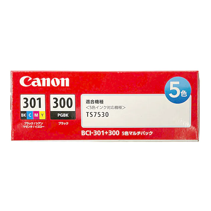 キャノン 純正品 インクタンク BCI-301 (ブラック/シアン/マゼンダ/イエロー)+ BCI-300 (ブラック) マルチパック5色