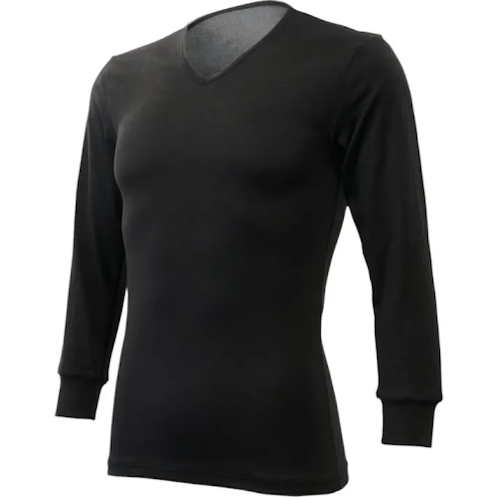 【CAINZ-DASH】リベルタ 暖撃 サーモワン Vネック9部丈袖 メンズ用 ブラック XL TO-26100013【別送品】