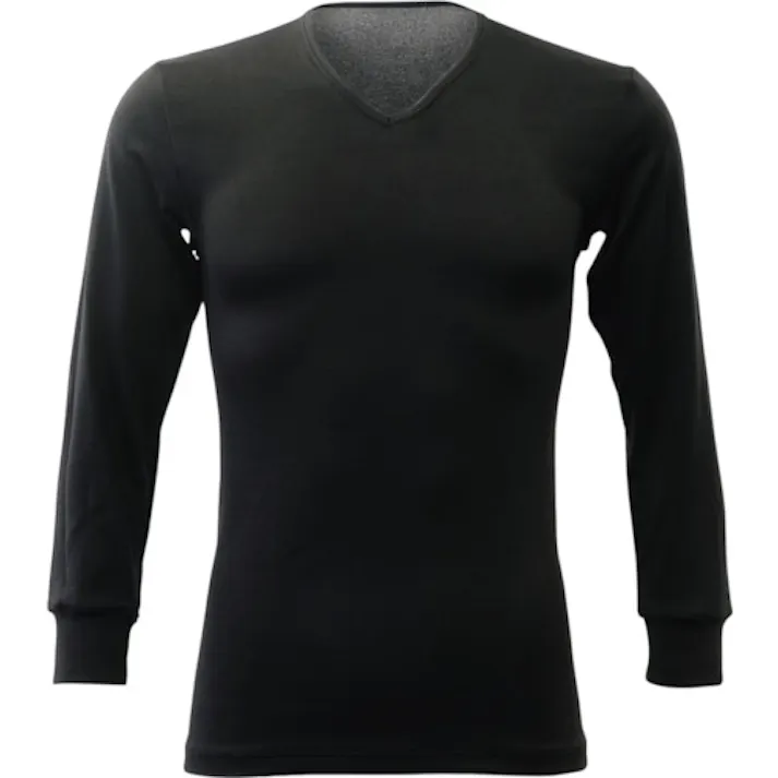 【CAINZ-DASH】リベルタ 暖撃 サーモワン Vネック9部丈袖 メンズ用 ブラック XL TO-26100013【別送品】