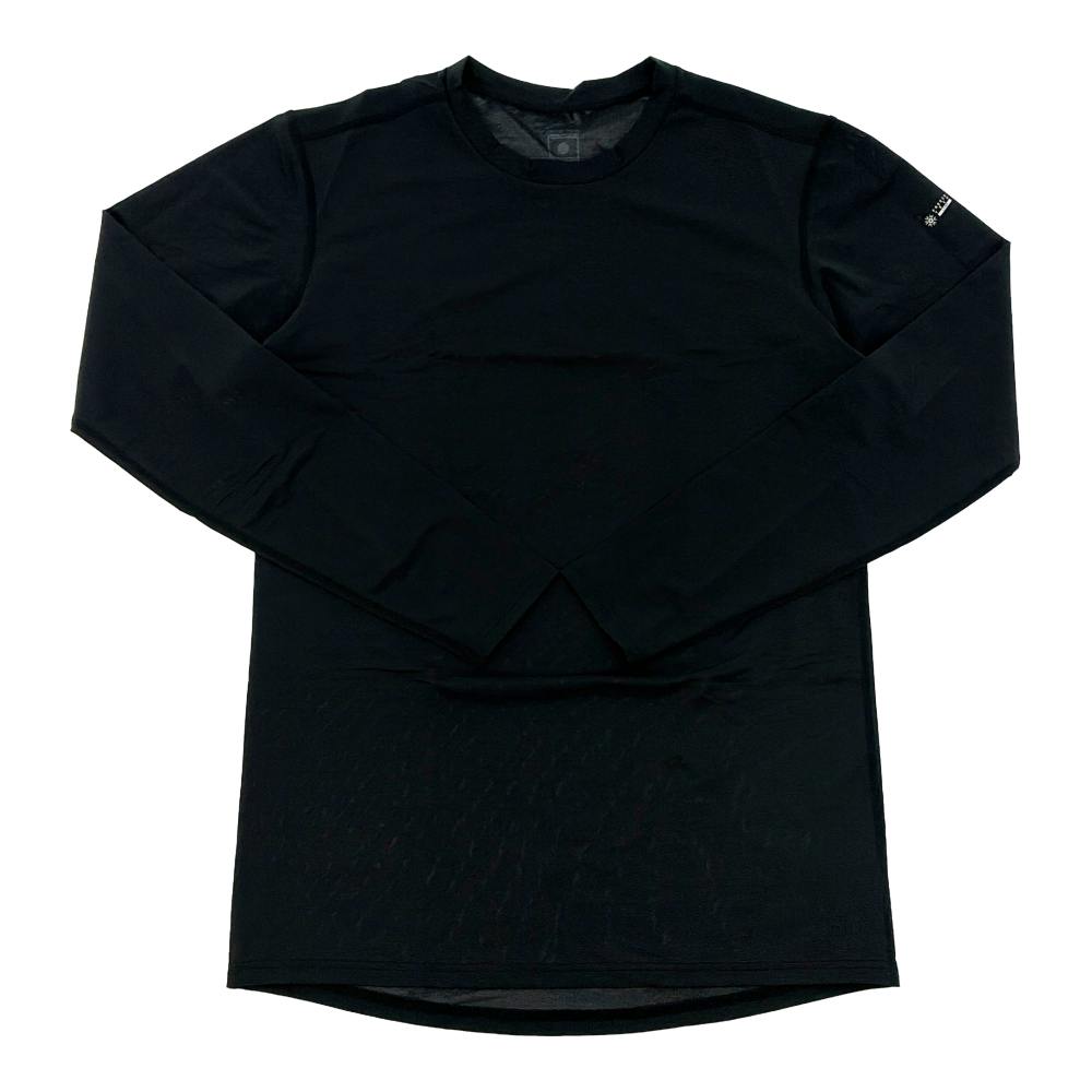 氷撃α 冷感シャツ 長袖クルーネック ブラック XL