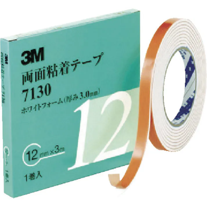 【CAINZ-DASH】スリーエム ジャパンオート・アフターマーケット製品事業部 両面粘着テープ 7130 12mmX3m 厚さ3.0mm 白 7130 12 AAD【別送品】