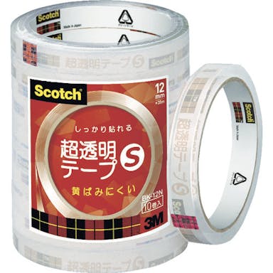 【CAINZ-DASH】スコッチ　超透明テープＳ　１２ｍｍＸ３５ｍ　１０巻入シュリンクパック【別送品】