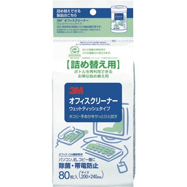 【CAINZ-DASH】スリーエム　ジャパン文具・オフィス事業部 オフィスクリーナー（ウェットティッシュタイプ）　詰替用　８０枚入り OC-80WRN【別送品】