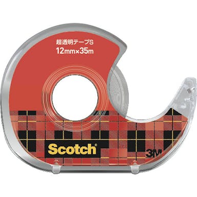 【CAINZ-DASH】スコッチ　超透明テープＳ　１２ｍｍＸ３５ｍ　ディスペンサー付【別送品】