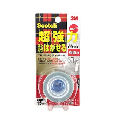 3M スコッチ あとからはがせる両面テープ プレミアムゴールド 粗面用 KRR-15 幅15mm×長さ1m 厚み1mm