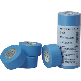 【CAINZ-DASH】スリーエム ジャパンオート・アフターマーケット製品事業部 マスキングテープ 183 24mmX18m 5巻入り 183 24【別送品】