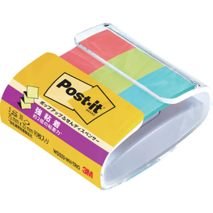 【CAINZ-DASH】スリーエム ジャパン文具・オフィス事業部 ポスト・イット 強粘着ポップアップ ディスペンサー トリオ WD333-WH-TRIO【別送品】