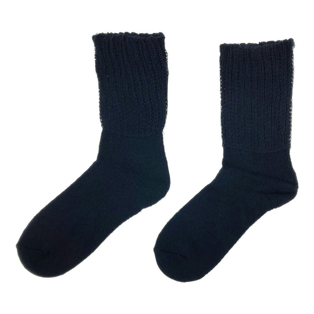 くちゴムゆったり 肌にやさしいルームソックス ブラック 25.0cm-27.0cm