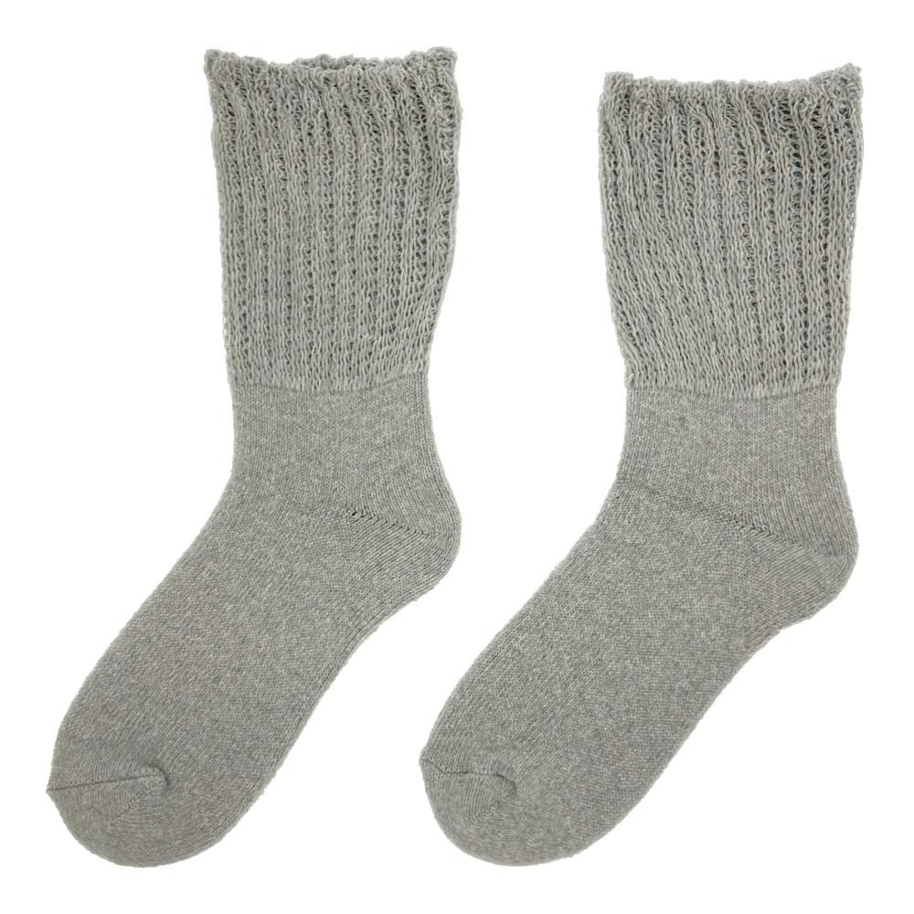 くちゴムゆったり 肌にやさしいルームソックス グレー 23.0cm-25.0cm