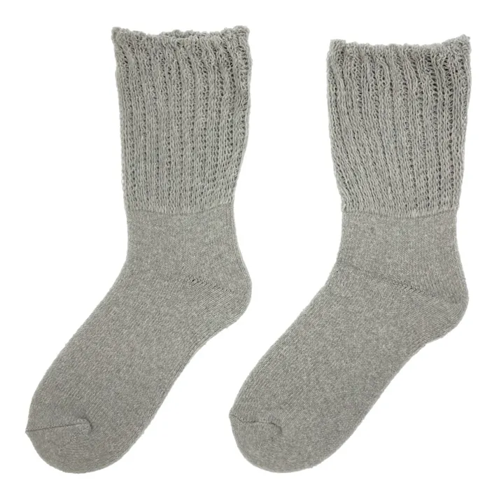 くちゴムゆったり 肌にやさしいルームソックス グレー 23.0cm-25.0cm