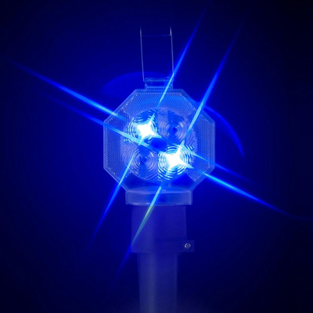 ソーラー工事灯 赤 アダプター付き10個 保安灯 ソーラー式 LED 防獣ライト 獣害対策ライト - 4