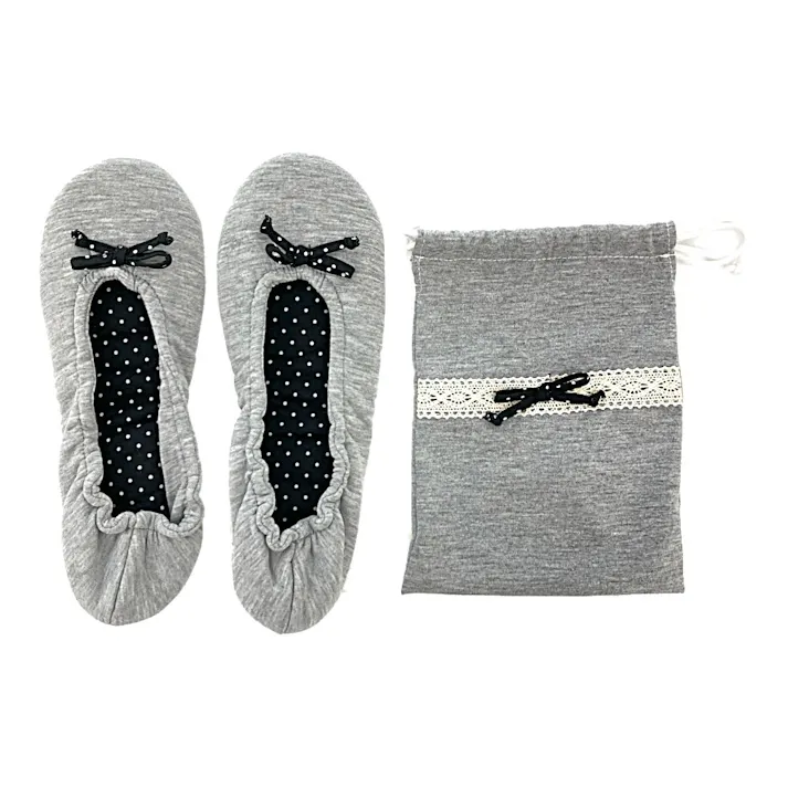 携帯ルームシューズ ドット/グレー RS-24 グレー