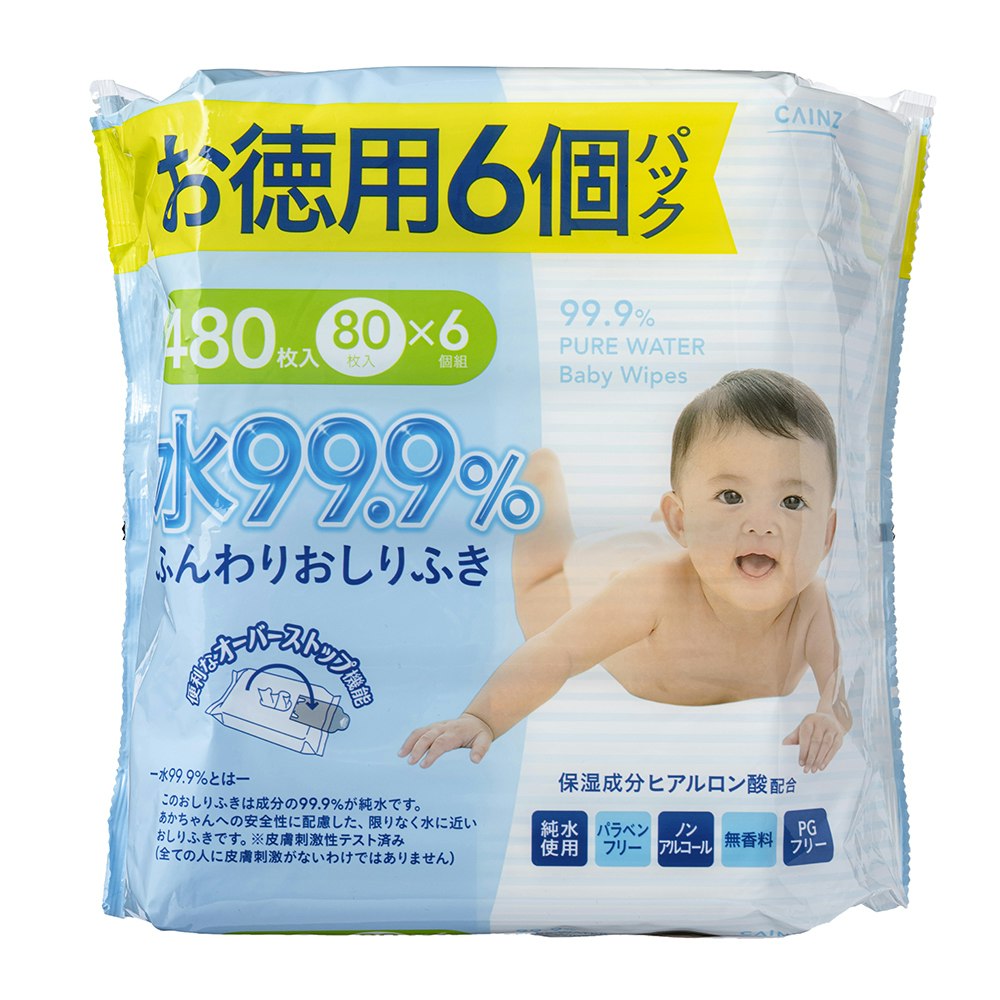 カインズ 水99.9％ ふんわりおしりふき 80枚×6個パック｜ホームセンター通販【カインズ】