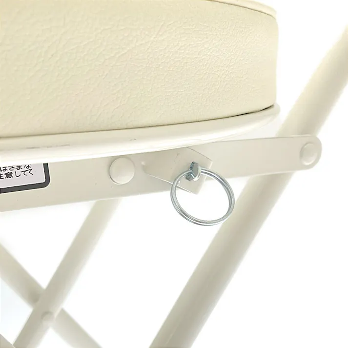 折りたたみ背付クッションチェア アイボリー