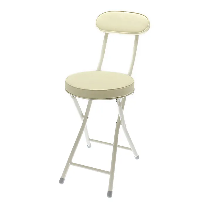 折りたたみ背付クッションチェア アイボリー