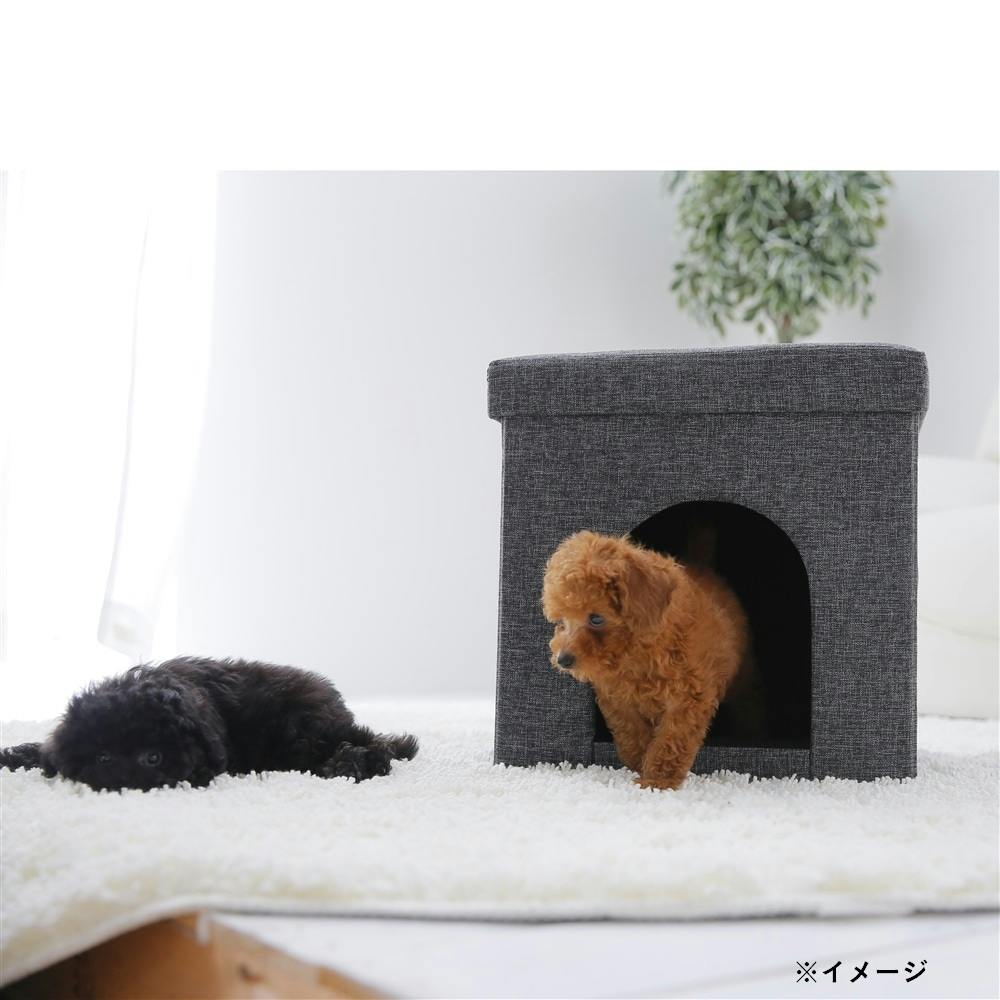 カインズ　木製犬用ハウス　犬小屋　グレー　ドッグハウス　折り畳み式　未使用品 座れるペット用ハウス | ペット用品（犬） 通販