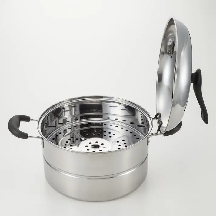 蓋が立てられるステンレス製兼用鍋 26cm