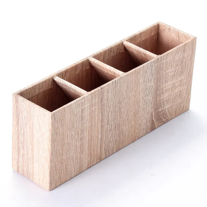 木目調 取り出しやすいペン立て A4 ナチュラル