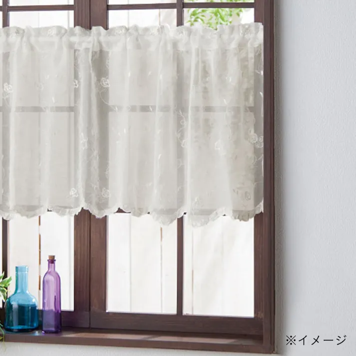 カフェカーテン シフォン 幅150×丈75cm