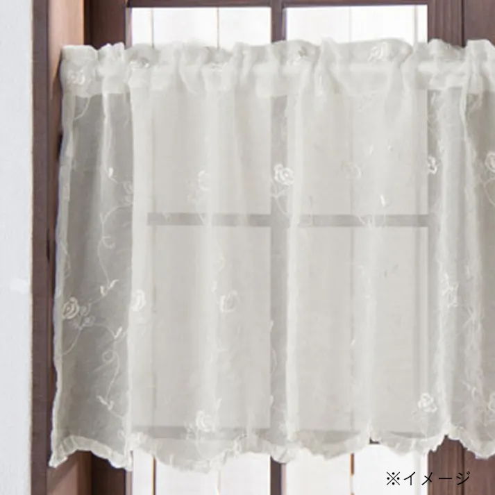 カフェカーテン シフォン 幅150×丈100cm