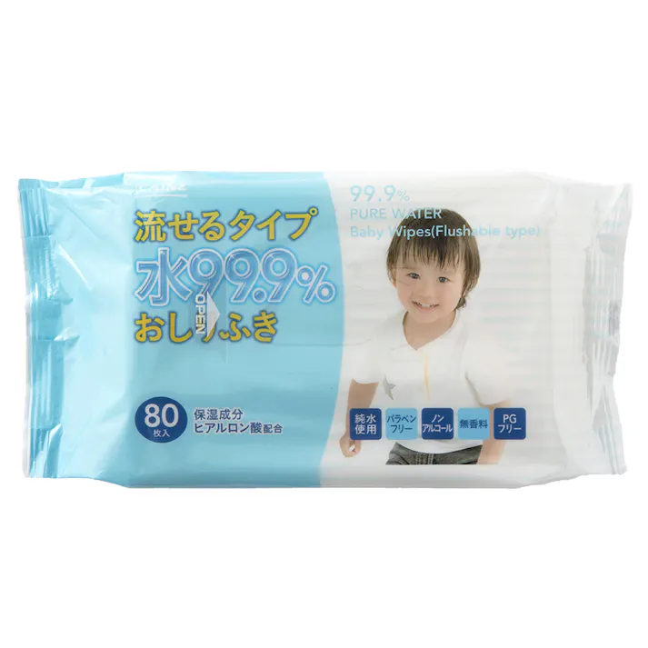 カインズ 水99.9% 流せるおしりふき 80枚×3個パック