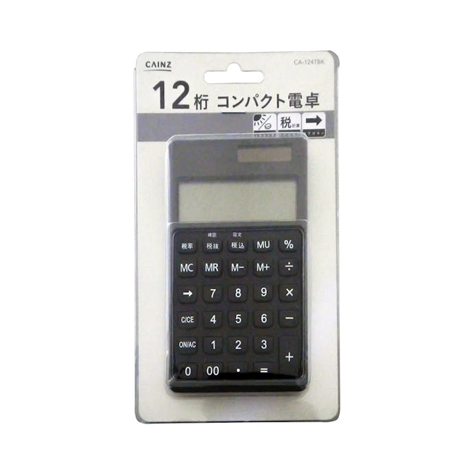 コンパクト12桁電卓 ＣＡ－124Ｔ ブラック