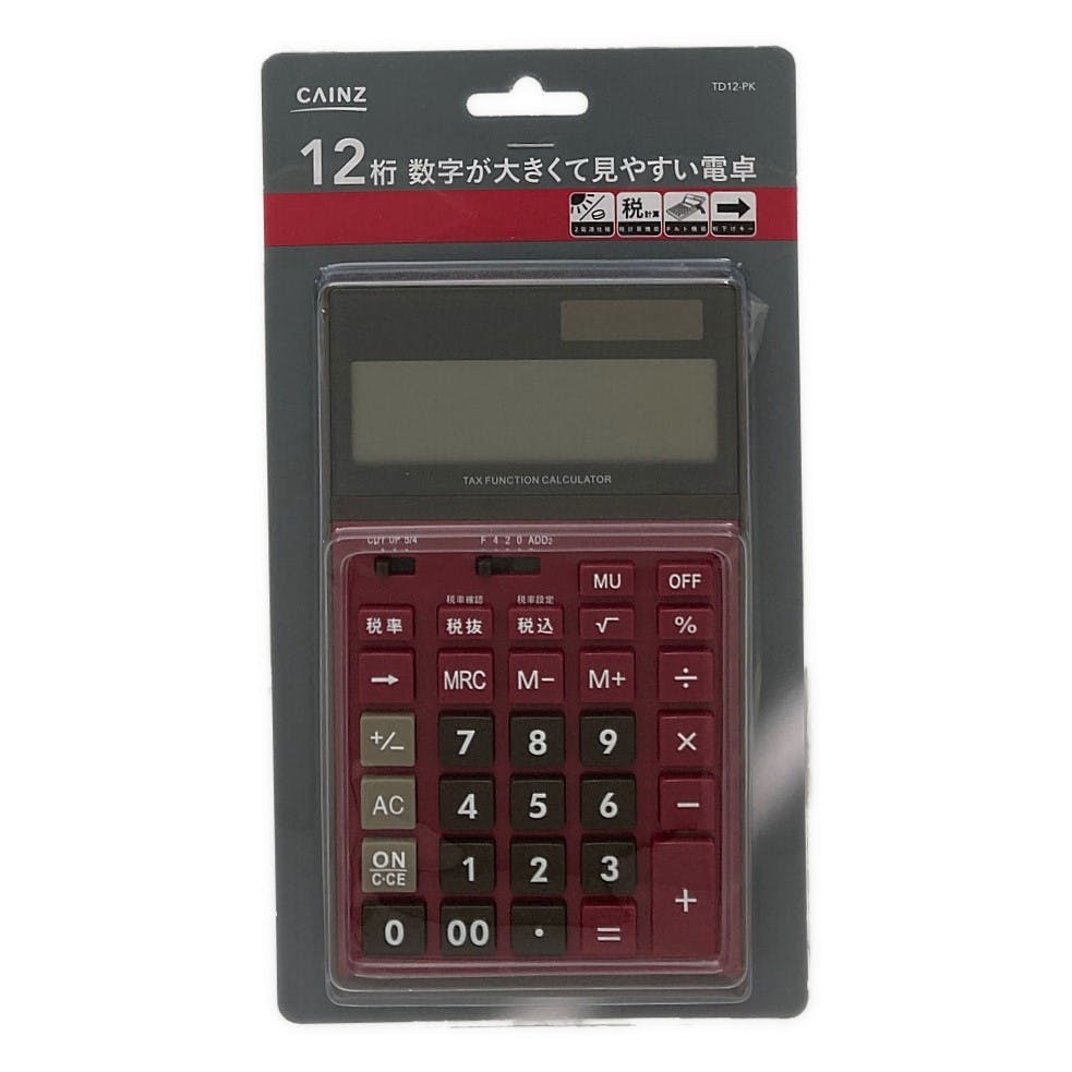 数字が大きく見やすい電卓 PK TD12-PK | 文房具・事務用品 通販