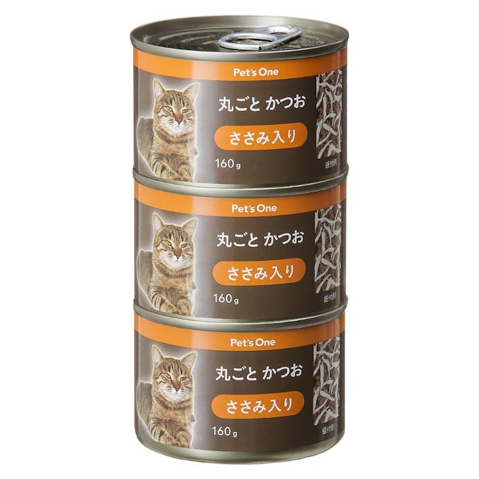 Pet’sOne キャットミール 丸ごとかつお ささみ入り 160g 3缶パック